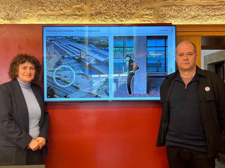 O Concello de Santiago propón colocar elementos gráficos na nova estación que acheguen a figura de Castelao aos visitantes
