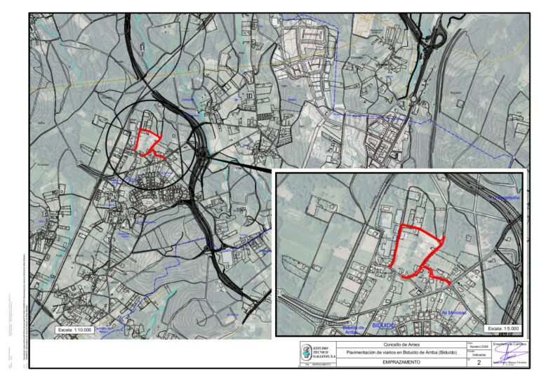 Ames licita as obras de pavimentación en Biduído de Arriba cun orzamento de 185.000 euros