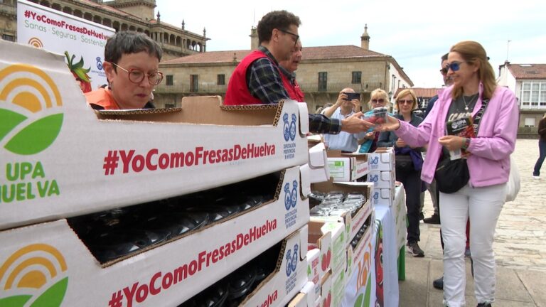 “Fresas de Huelva”, gratis no Obradoiro para concienciar contra as que chegan de Marrocos