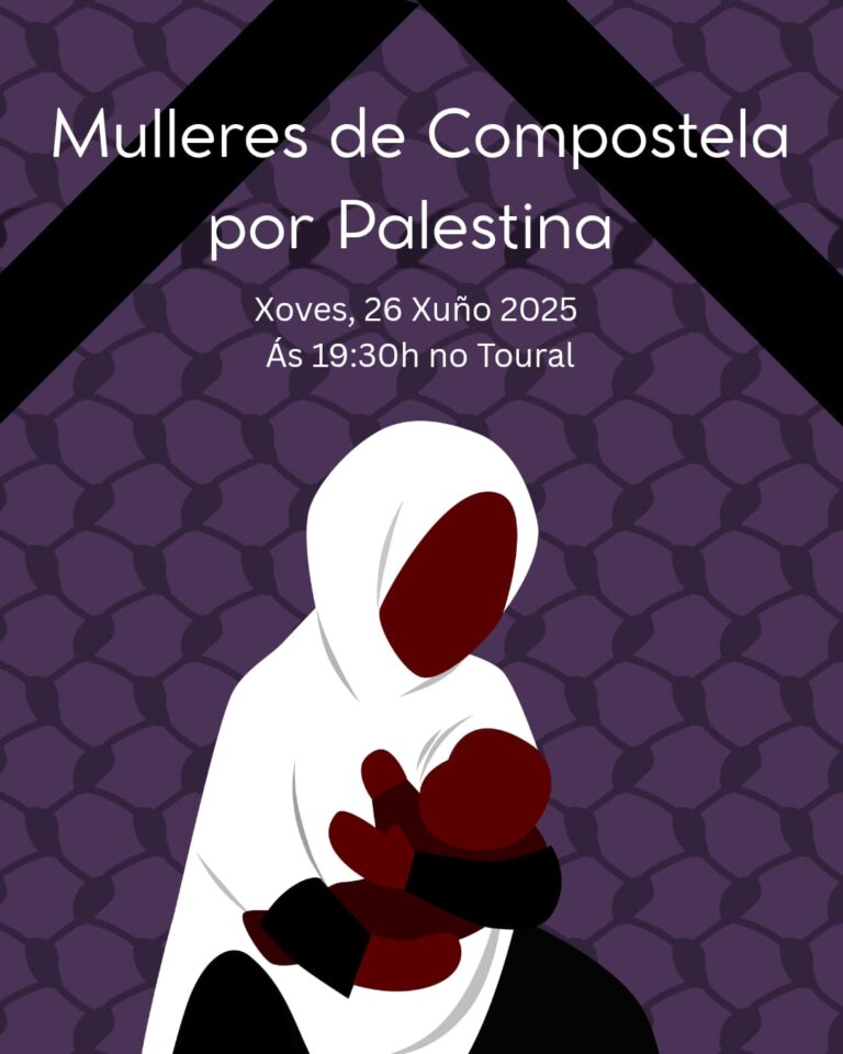 Mulleres mobilízanse en Compostela para denunciar o xenocidio do pobo palestino