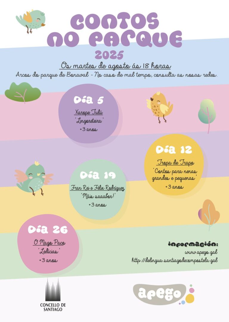 O programa Apego leva contos, música e maxia ao parque de Bonaval durante todo agosto