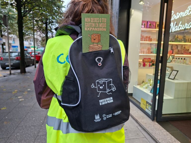 O Concello de Santiago e Coregal duplican en cinco anos a recollida porta a porta de cartón comercial