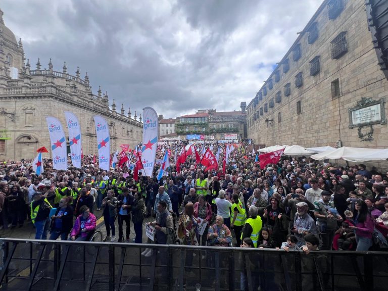 Milleiros de persoas toman Santiago no Día das Letras para reclamar medidas urxentes en defensa do galego