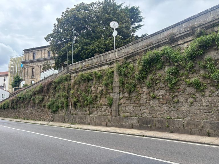 O PSdeG denuncia o deterioro de muros e elementos patrimoniais no Casco Histórico de Santiago
